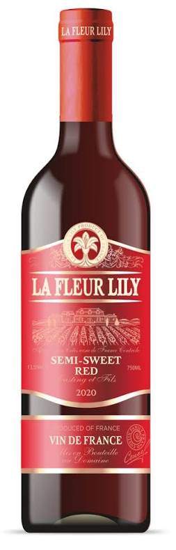 LA FLEUR LILY SEMI SWEET BERGERAC VIN DE FRANCE RED WINE 750 ML